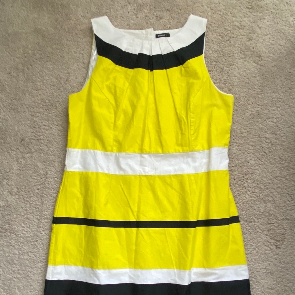 Yellow and Black Colorblock Dress